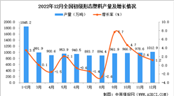 2022年12月全國初級形態塑料產量數據統計分析