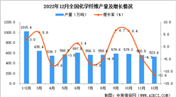 2022年12月全國化學纖維產量數據統計分析
