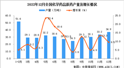 2022年12月全國化學藥品原藥產量數據統計分析