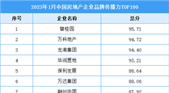 2023年1月中國房地產企業品牌傳播力TOP100