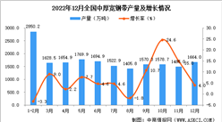 2022年12月全國中厚寬鋼帶產量數據統計分析