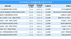 2022遼寧工業土地投資規模最大的十個項目，總投資額超13億元！
