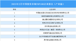 產業投資情報：2023年2月中國投資拿地TOP100企業排行榜（產業篇）