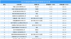 2022年宿州制造業土地投資TOP50企業榜單出爐，涉地面積超268公頃