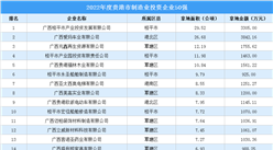 涉地面積超304公頃 2022年貴港市制造業投資企業TOP50匯總