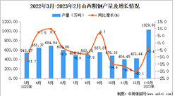 2023年1-2月山西粗鋼產量數據統計分析
