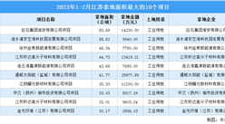2023年1-2月江蘇工業土地投資規模最大的十個項目，涉地面積超446公頃