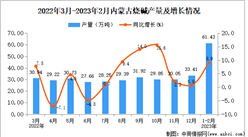 2023年1-2月內蒙古燒堿產量數據統計分析