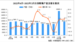 2023年3月全國粗鋼產量數據統計分析