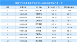 2022年中國新能源發電行業上市公司營業收入排行榜（附全榜單）