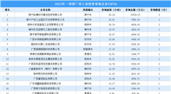 投資盤點 | 2023年一季度廣西工業投資拿地企業TOP50名單匯總