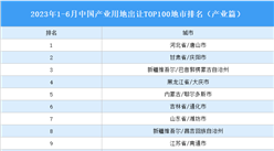 產業投資情報：2023年1-6月中國產業用地出讓TOP100地市排名（產業篇）