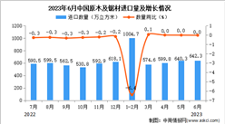 2023年6月中國原木及鋸材進口數據統計分析：進口量小幅下降