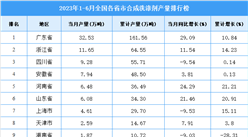 2023年上半年全國各省市合成洗滌劑產量排行榜