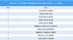 產業投資情報：2023年1-7月中國產業用地出讓TOP100區縣排名（產業篇）
