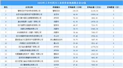 【工業投資情報】2023年上半年四川工業土地投資TOP50企業摘走84宗地