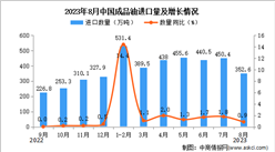 2023年8月中國成品油進口數據統計分析：累計進口量同比增長超一倍