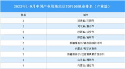 產業投資情報：2023年1-9月中國產業用地出讓TOP100地市排名（產業篇）