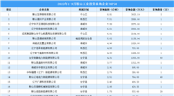 投資盤點 | 2023年1-9月鞍山工業投資拿地企業TOP50名單匯總
