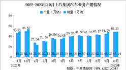 2023年10月上汽集團產銷情況：新能源汽車銷量同比增長0.39%圖）