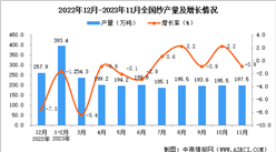 2023年11月全國紗產量數據統計分析