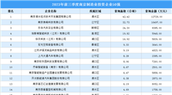 涉地面積超304公頃 2023年前三季度南京制造業投資企業50強匯總