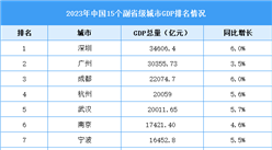 2023年中國15個副省級城市GDP排名情況（附榜單）