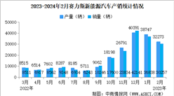 2024年2月賽力斯產銷情況：新能源汽車銷量同比增長360.04%（圖）
