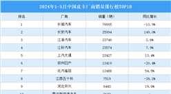 2024年1-5月中國皮卡廠商銷量排行榜TOP10（附榜單）