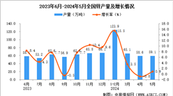 2024年5月全國鋅產量數據統計分析