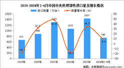 2024年1-6月中國中央處理部件進口數據統計分析：進口量同比增長9%