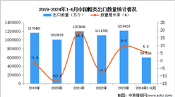 2024年1-6月中國帽類出口數據統計分析：出口量同比增長5.5%