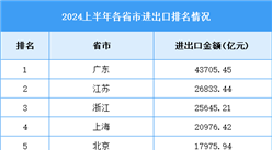 2024年上半年全國各省市進出口排名情況（附榜單）