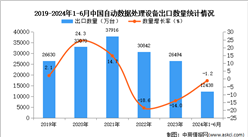 2024年1-6月中國自動數據處理設備出口數據統計分析：出口量同比下降1.2%