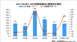 2024年1-6月中國集裝箱出口數據統計分析：出口量239萬個
