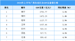 2024年上半年廣西各市GDP排行榜：南寧持續領先（圖）