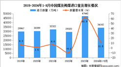 2024年1-8月中國煤及褐煤進口數據統計分析：進口量同比增長11.8%