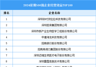2024深圳500强企业经营效益TOP100（附榜单）