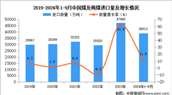 2024年1-9月中國煤及褐煤進口數據統計分析：進口量同比增長11.9%