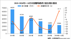 2024年1-10月中國葡萄酒進口數據統計分析：進口量同比增長13.3%