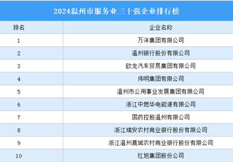 2024溫州市服務業三十強企業排行榜（附榜單）