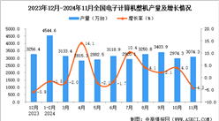 2024年11月全國電子計算機整機產量數據統計分析