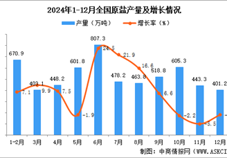 2024年12月全國原鹽產量數據統計分析