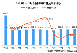 2024年12月全國純堿產量數據統計分析