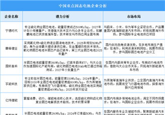 2025年中國固態電池企業潛力分析（圖）