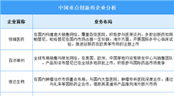 2025年中國創新藥企業業務布局對比分析（圖）