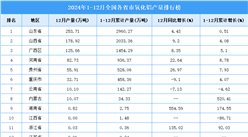 2024年全國各省市氧化鋁產量排行榜