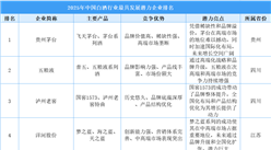 2025年中國白酒行業最具發展潛力企業排名