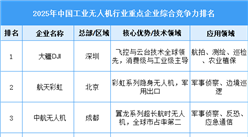 2025年中國工業無人機行業重點企業綜合競爭力排名（圖）