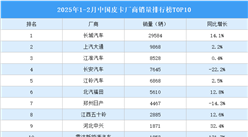 2025年1-2月中國皮卡廠商銷量排行榜TOP10（附榜單）